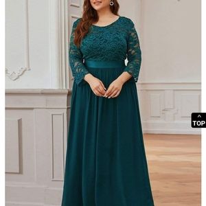 NWT Everpretty Plus Size Bridesmaids Formal Lace dress, Teal